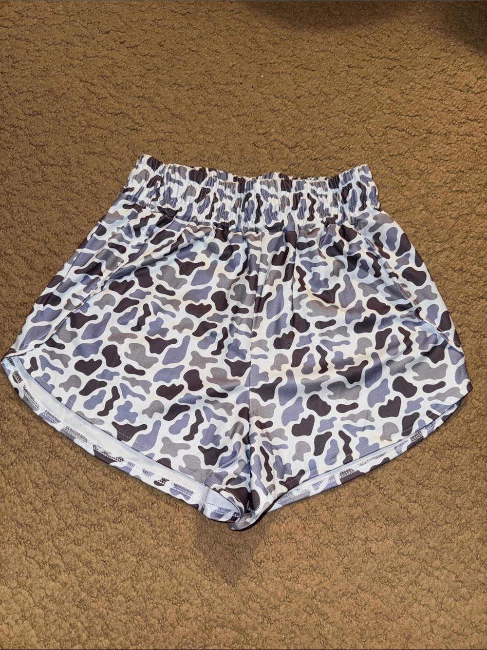 Women's Grey & Brown Camo Athletic Shorts